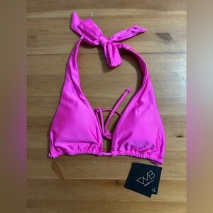 VYB Swim bikini top in hot pink